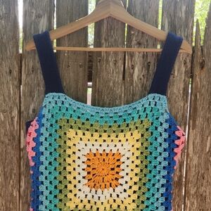 ANDREE BY UNIT Colorful Crochet Tank Top